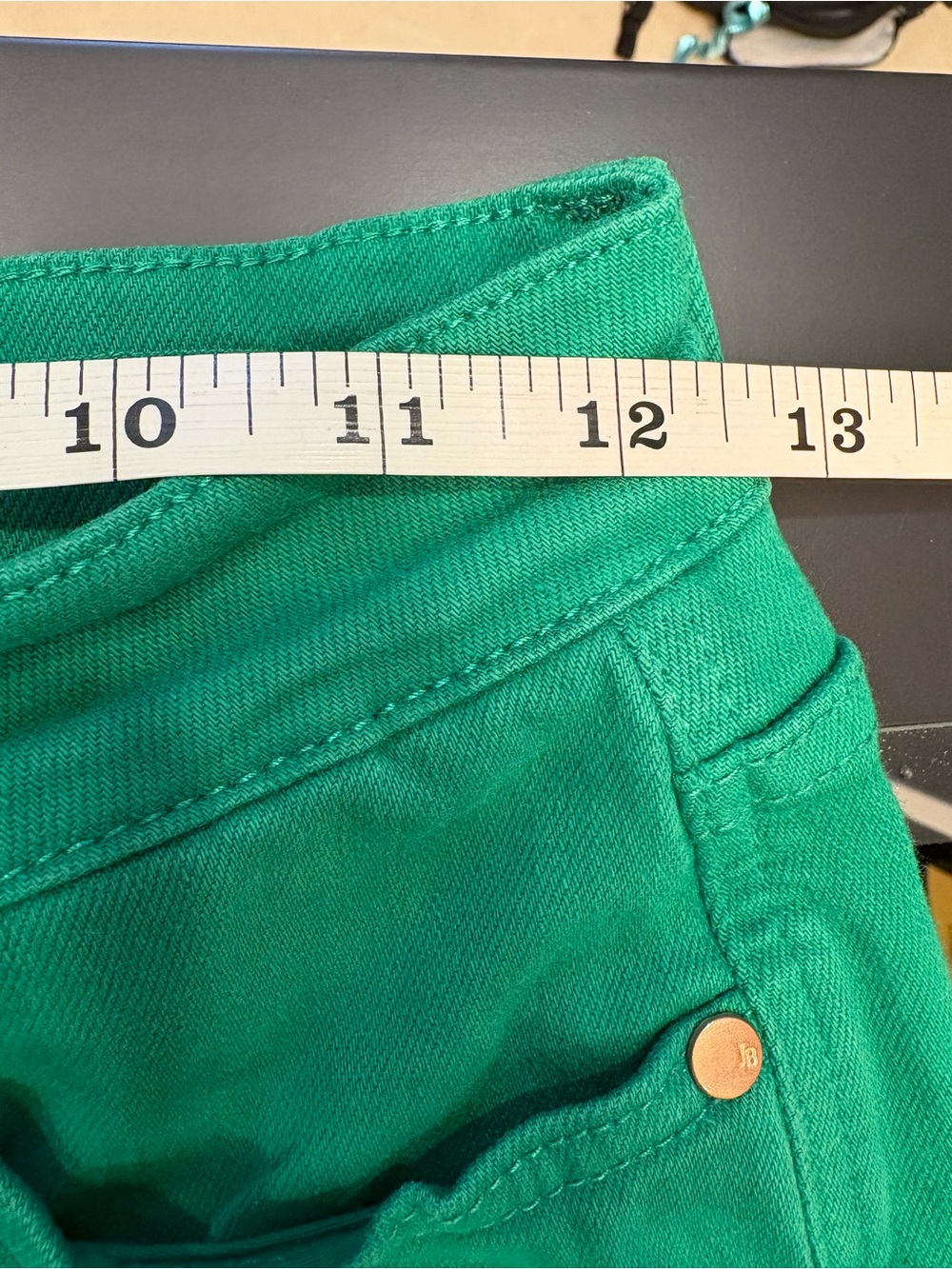 Judy Blue High Rise Garment Dyed Cropped Flare Jeans in Kelly Green - Picture 12 of 14